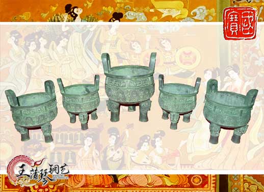 銅鼎，銅五鼎，中國(guó)鼎，佛像用鼎
